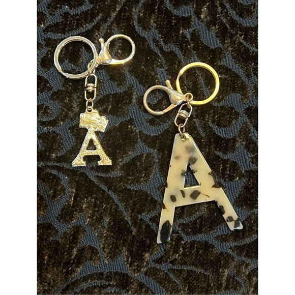 Keychain A Initials Set of Two NWOT - Picture 3 of 3